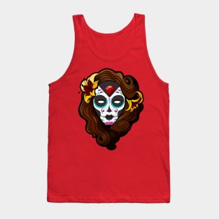 Day of the dead sugar skull pinup girl Tank Top